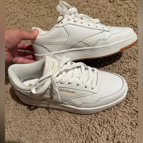 EUC Reebok shoes color white and gold letters - Picture 3 of 8
